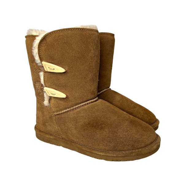 Bearpaw Women's Abigail Boots Shearling Sheepskin Boots Hickory Color Size 7 - Picture 1 of 16